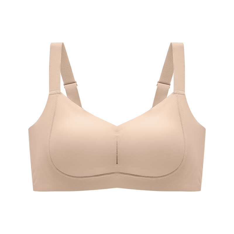 千奈美渐变色无痕无钢圈大码内衣提拉聚拢防下垂薄杯胸罩 晚香肤 M
