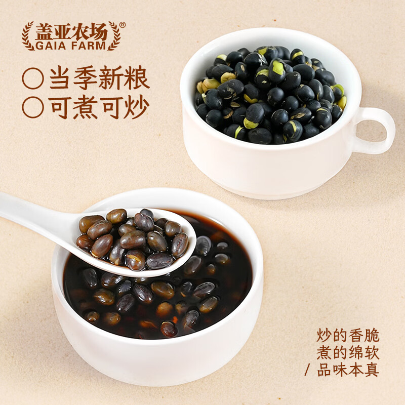 盖亚农场(Gaia Farm) 有机黑豆 五谷杂粮豆 绿芯黑豆可打豆浆 无染色 有机黑豆1kg*1罐