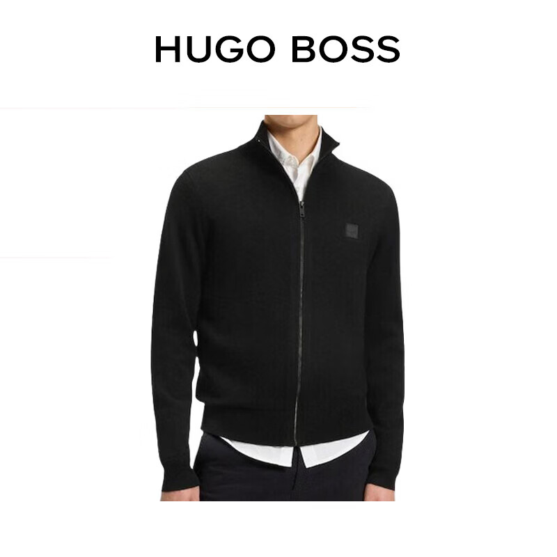 BOSS雨果博斯新年礼物情人节礼物送男友休闲舒适男士夹克M黑色