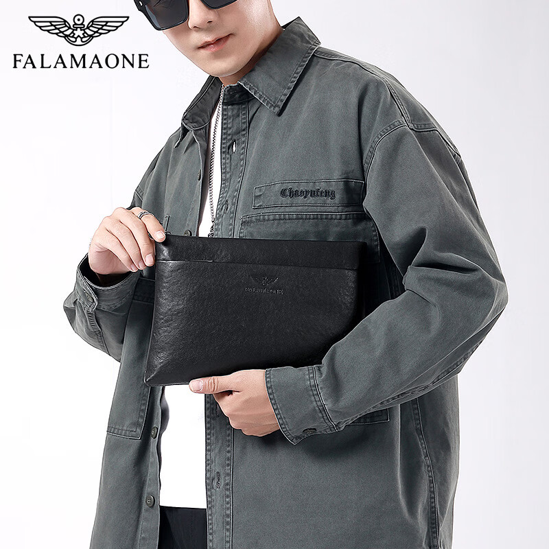 FALAMAONE高端商务手拿包时尚简约男士手包实用钱包节日礼物 高端手拿包