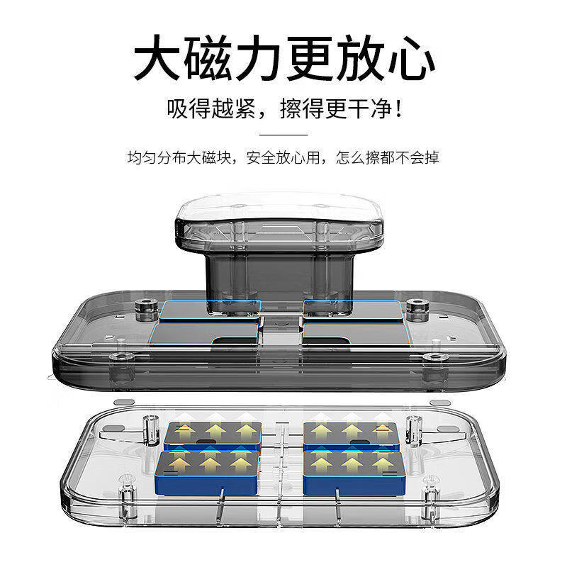 SWSR双面磁吸擦玻璃神器2026新款高层窗外专用家政窗户清洗落地窗 【清洁黑科技/强磁吸】白灰(适合3-10mm厚度)