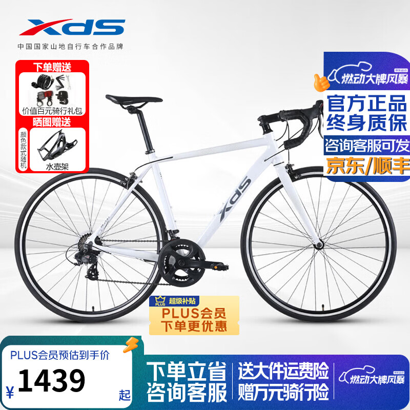 喜德盛（xds）公路自行车RC200入门休闲14速变速铝合金车架公路车 25款-白/灰 480mm