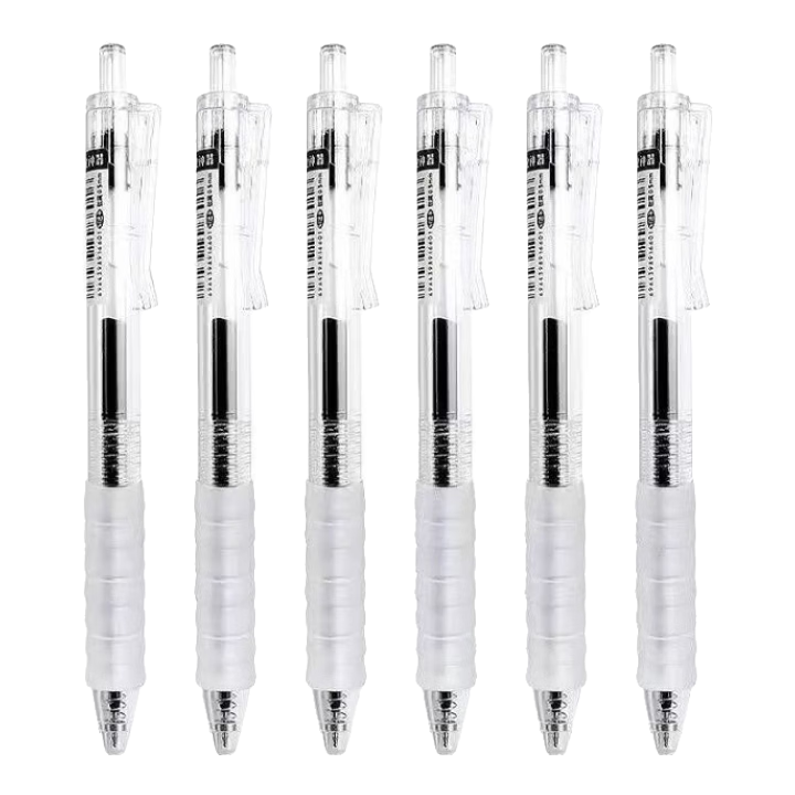 中性笔集合按动中性笔直液式碳素磨砂中性笔 晨光同款云握手中性笔(蓝色) 10支