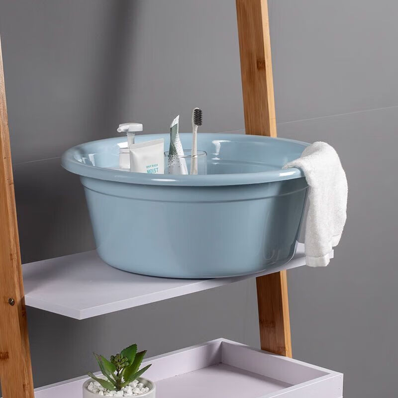 【甄选好物】加厚加深设计三件套圆形塑料家用洗脸盆洗衣盆洗脚盆 圆形洗脸盆-混色-小号-1个装