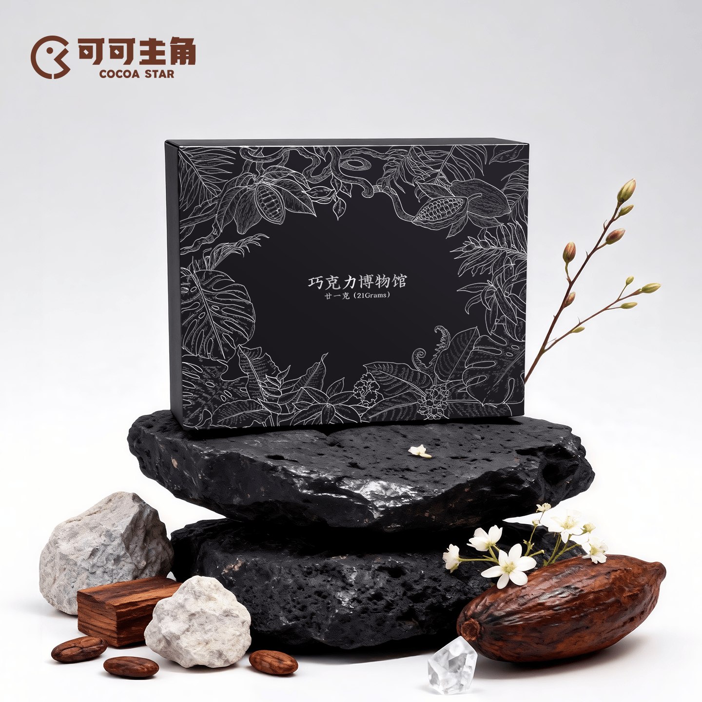 巧克市集巧克力博物馆 果缤纷 黑巧礼盒 廿一克 (21 Grams) 巧克力 精品盒 廿一克 (21 Grams)系列 黑巧克力  大正方形礼盒