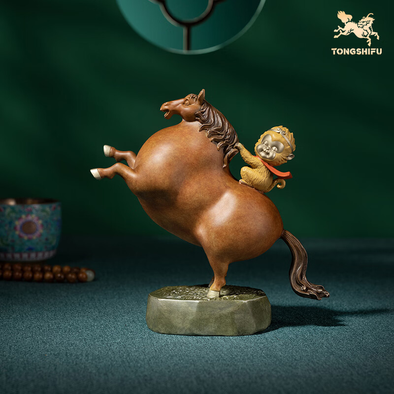 铜师傅 《马上封侯》客厅 桌面 铜马摆件 家居工艺品 装饰摆件伴手礼物 马上封侯