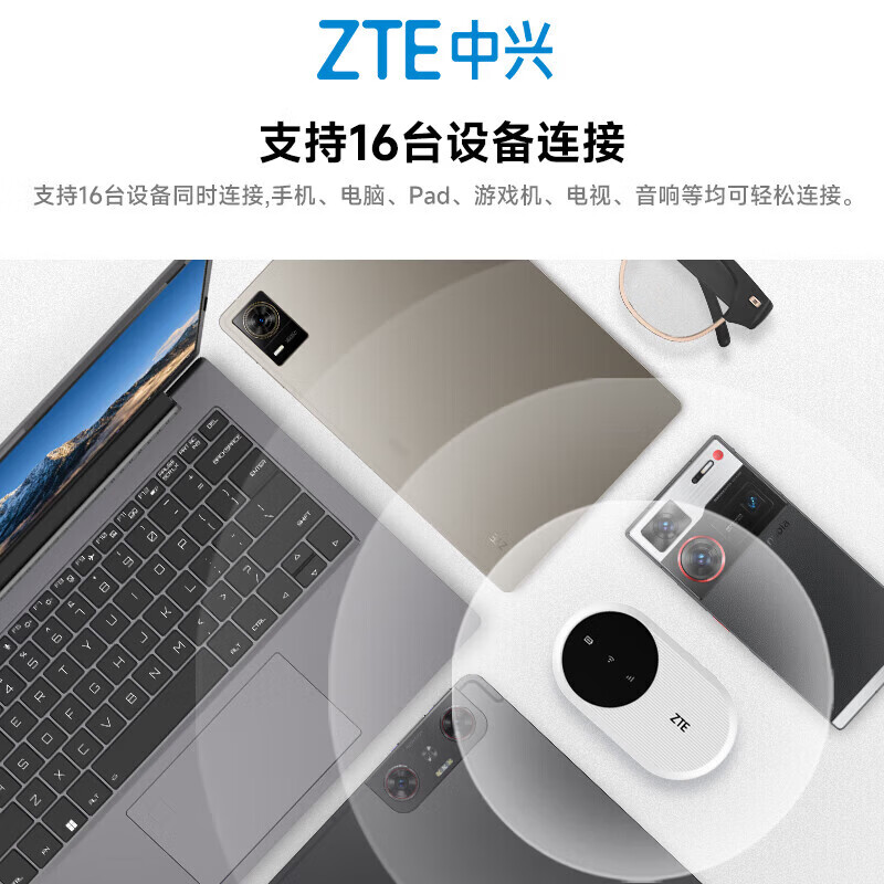 中兴随身wifi6免插卡移动路由器U10S支持4g/5g设备全网通用2025款YM25移动联通电信无限制流量便携网卡 升级版【升级3000毫安 长续航】 300G