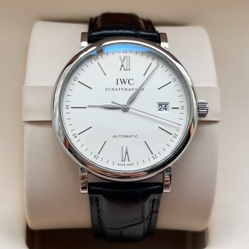 万国（IWC）礼物 柏涛菲诺系列 银盘银针 鳄鱼皮 红60 男表 IW356501 40mm