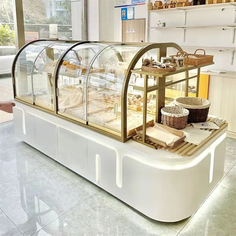 芝易蛋糕展示柜商用面包柜面包展示柜中岛柜边柜圆弧形糕点柜台店展柜