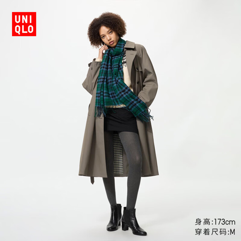 优衣库女装HEATTECH针织连裤袜/保暖衣打底裤25秋冬新款480735 08 深灰色 M