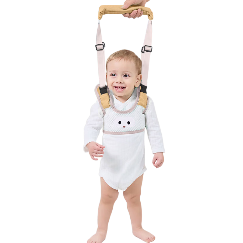 ipoosi嬰兒學(xué)步帶防勒護(hù)腰透氣牽引繩 網(wǎng)面款--__淺黃色