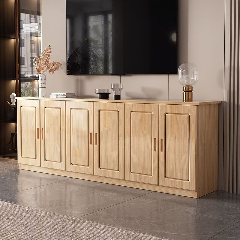 欣慕雅松木餐边柜实木长条柜储物柜电视柜阳台储物柜客厅柜多功能收纳柜 散装发货-自己安装 两门款长60-深30-高80