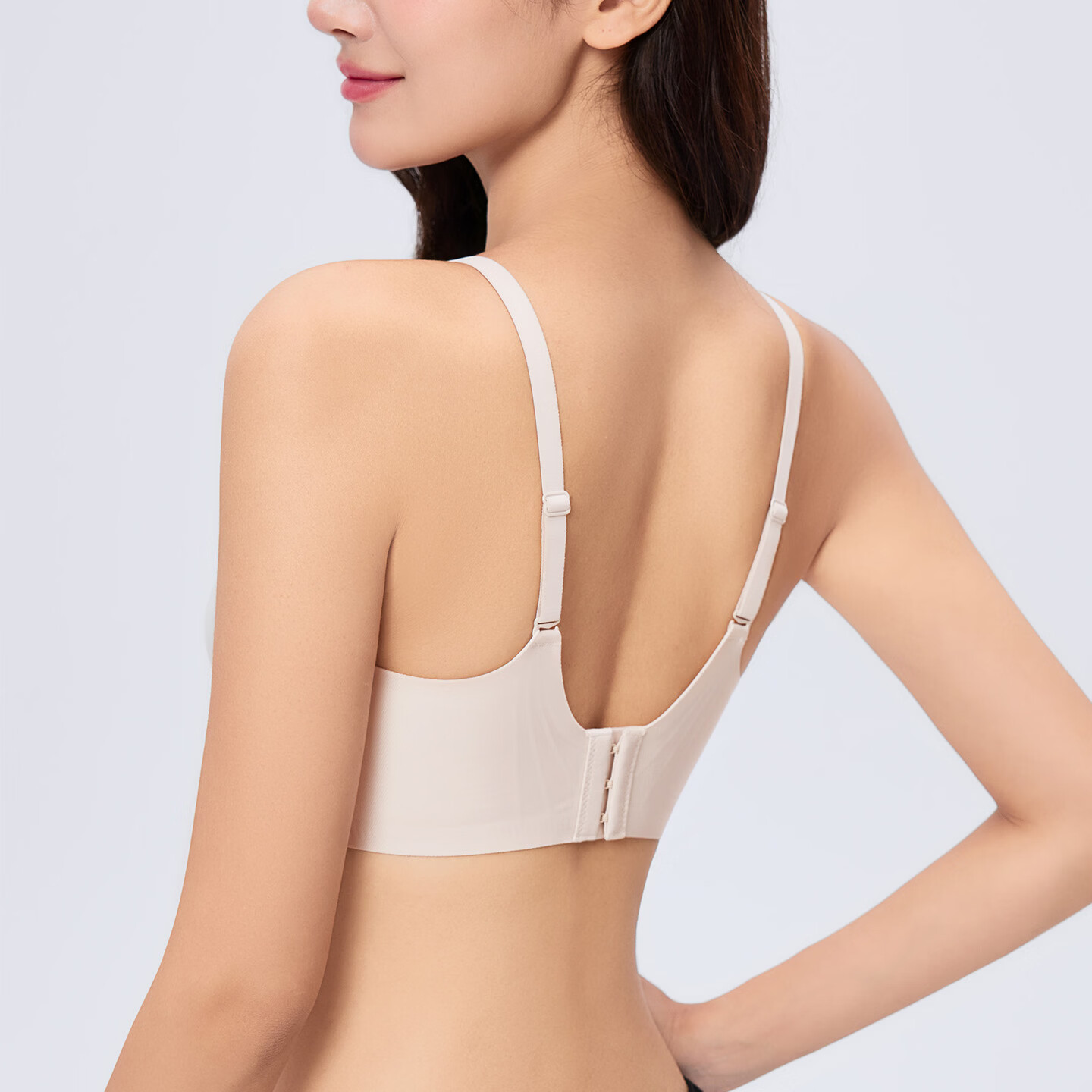 芬腾可安无钢圈文胸无痕内衣女夏季大胸显小胸罩收副乳防下垂调整型 燕麦 M