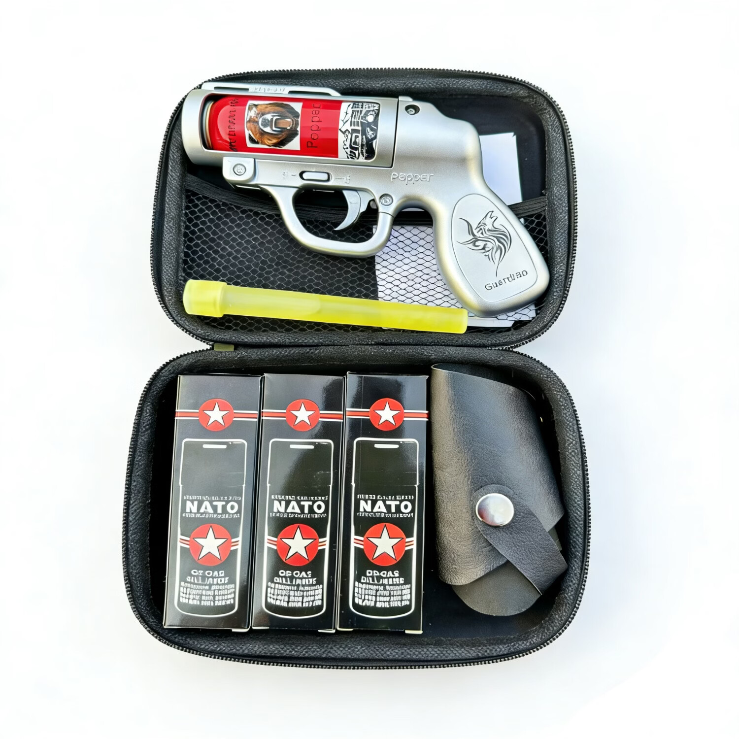 全金属浓缩辣素K29防熊驱狗合法随身户外多功能高强度防护黑科技 黑色金属主机+3大罐+皮套+收纳包