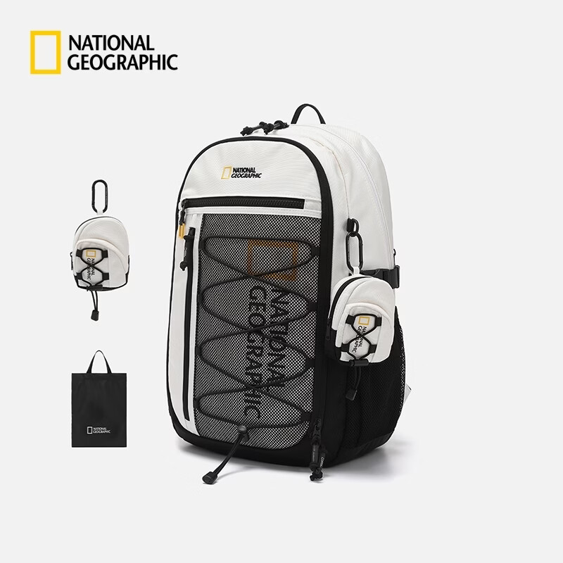 国家地理（National Geographic）2026新品男女同款户外通勤双肩包 象牙白IVORY 000