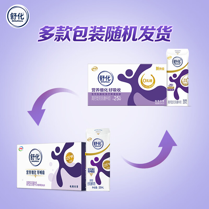 舒化奶0乳糖 高钙牛奶220ml*24盒 整箱京东自营 礼盒装4月起