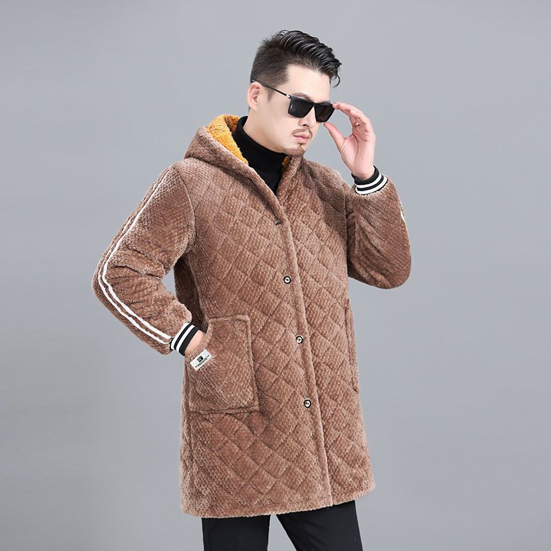 珥志四川省服 冬季新款加绒加厚男士棉衣外套保暖罩衣工作服夹棉宽松 连帽088--卡其色 5XL 建议190斤以下 京东折扣/优惠券