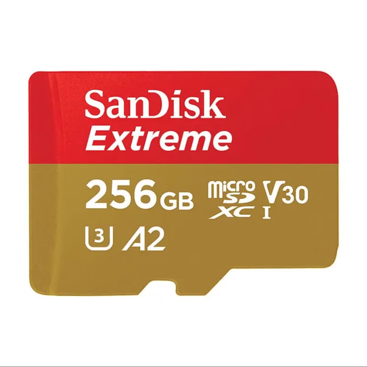 闪迪（SanDisk）高速存储卡Pocket3闪迪A2 U3 V30内存卡TF（MicroSD）卡64G/128G/256G/512G无人机运动相机监控卡 金卡256G 读速高达190MB/s 运动相机专配