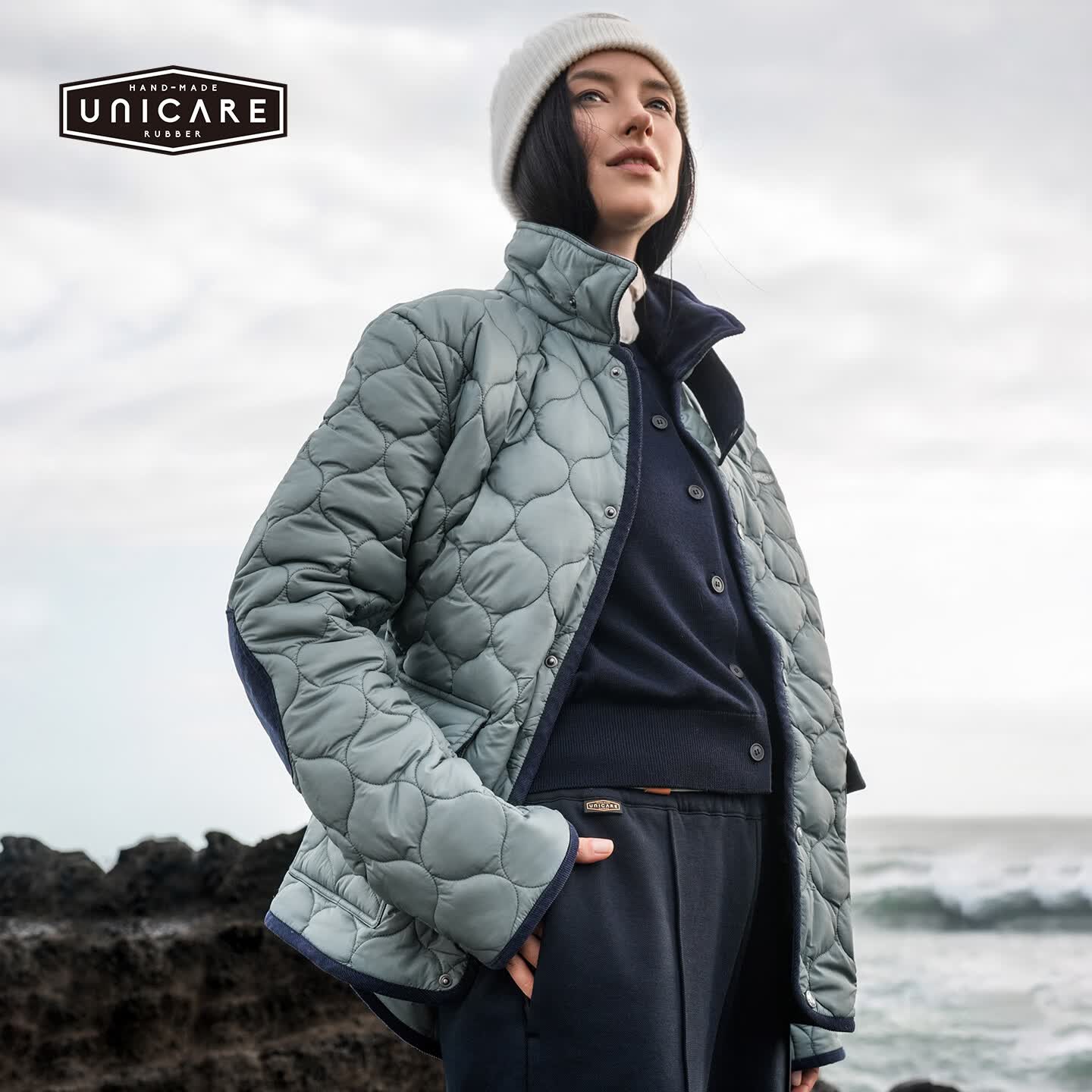 UNICARE3M新雪丽高端保暖葫芦纹棉服成人男女秋冬御寒外套2026 雾霾蓝 L (170)