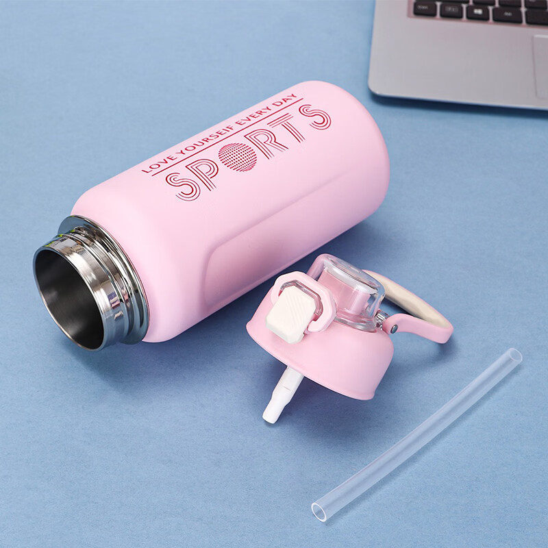 乔纳斯保温杯男士大容量杯子316不锈钢便携带吸管大肚学生运动保冷水壶 磨砂黑保温壶【弹跳吸管+提手】 700ml