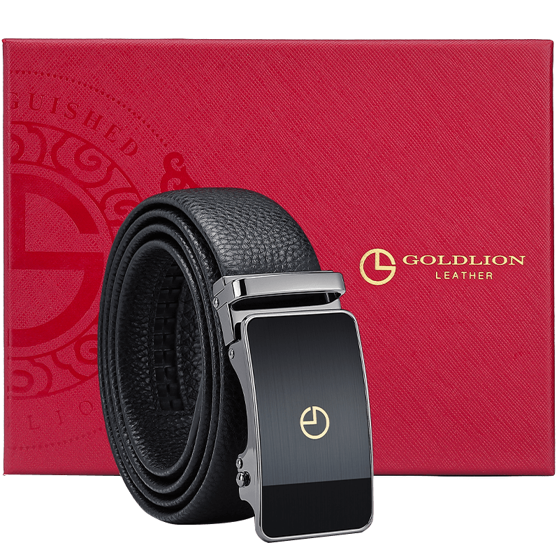 金利來男士自動(dòng)扣皮帶商務(wù)休閑腰帶禮盒頭層牛皮褲帶 生日禮物送禮