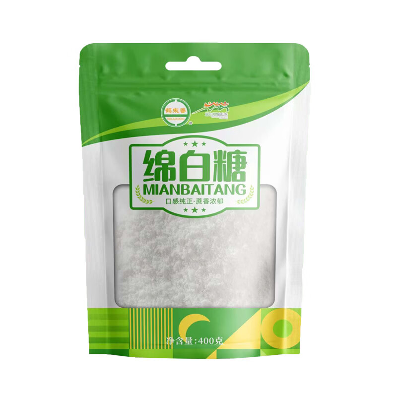 胖东来超市代购同款白砂糖500克家用烹饪一斤装餐饮烘焙调味食用 绵白糖400克*1包