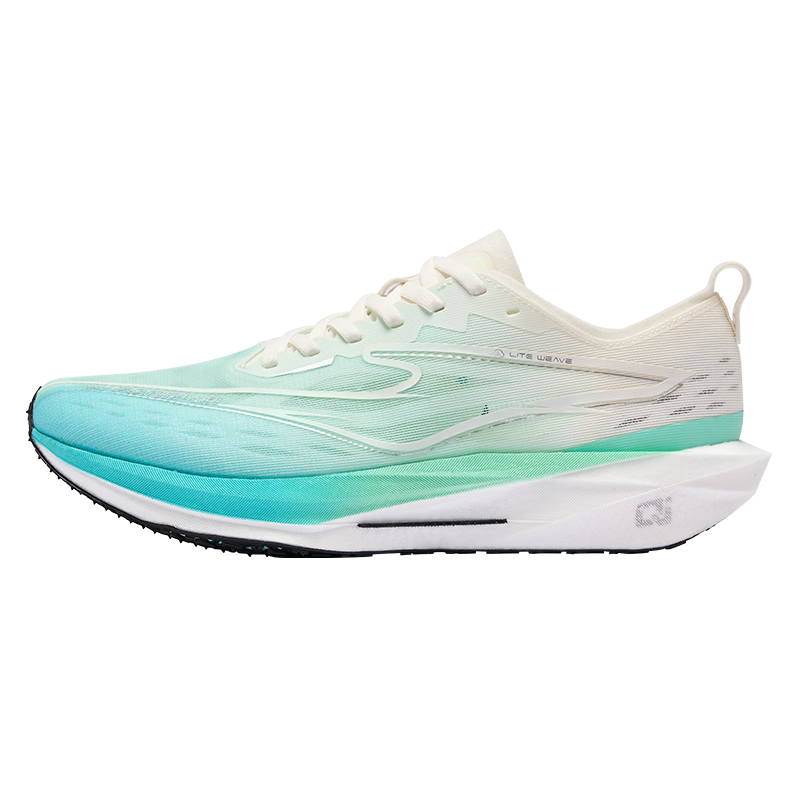 鸿星尔克极风4跑步鞋男专业运动鞋夏季新款竞训缓震跑鞋体考体测男鞋子男 【青出于蓝】微晶白/青竹色 -男 40