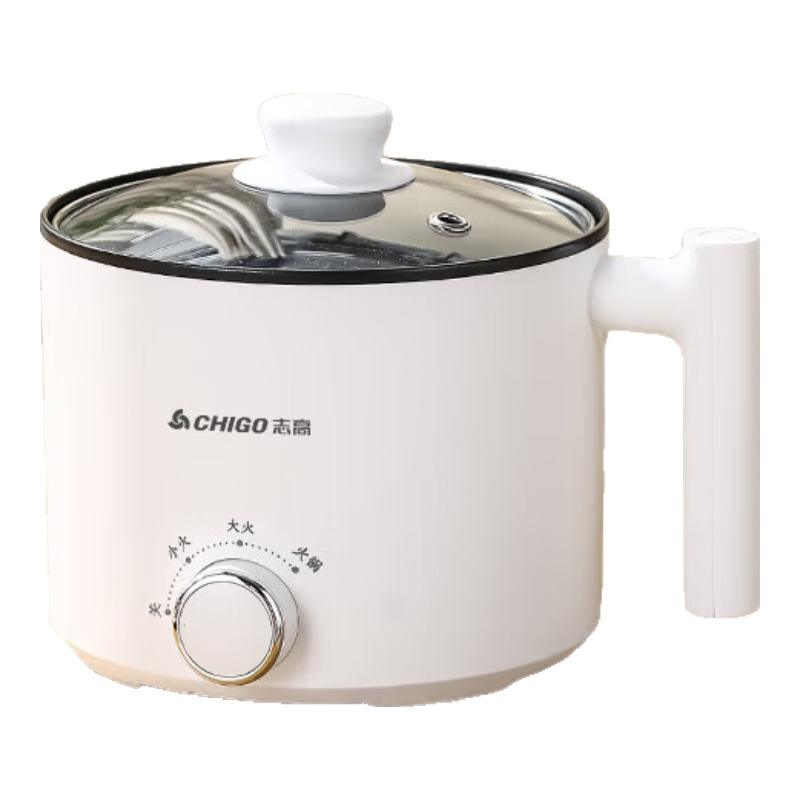 志高电煮锅电锅小电锅电炒锅电热锅多功能一锅多用宿舍电煮锅电炖锅火锅1-2人蒸煮一体大牌同款火锅锅学生锅 机械旋扭款H不带蒸笼
