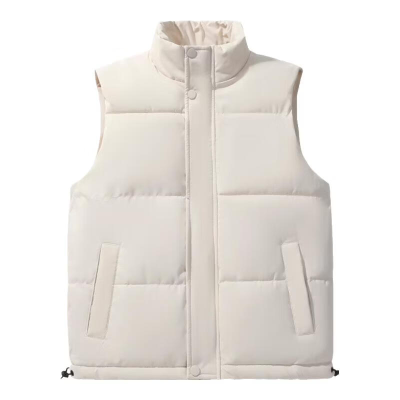加厚羽绒马甲男女同款休闲坎肩百搭背心外穿外套 白色白鸭绒 加绒加厚款 XL 适合100到120斤穿男女同款