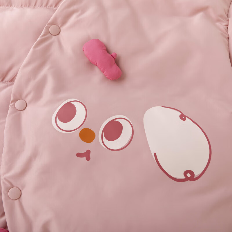 嘟嘟家儿童连帽棉服冬装男童棉袄女童加棉外套加厚宝宝棉衣可爱冬季衣服 粉色 100