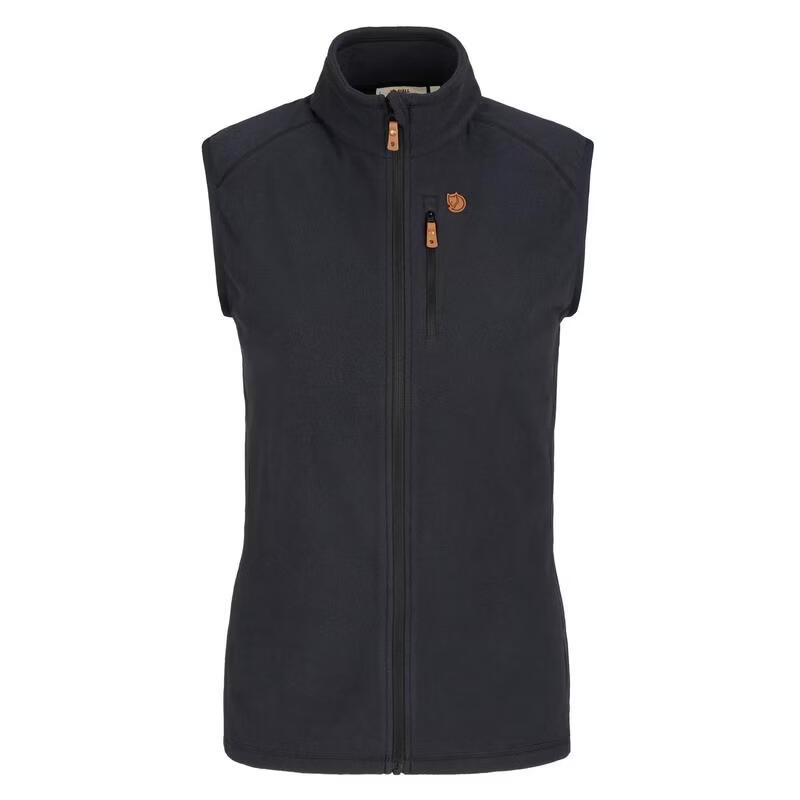 北极狐（FJALLRAVEN）女士抓绒马甲保暖速干排汗抓绒衣立领无袖马甲 BLACK M