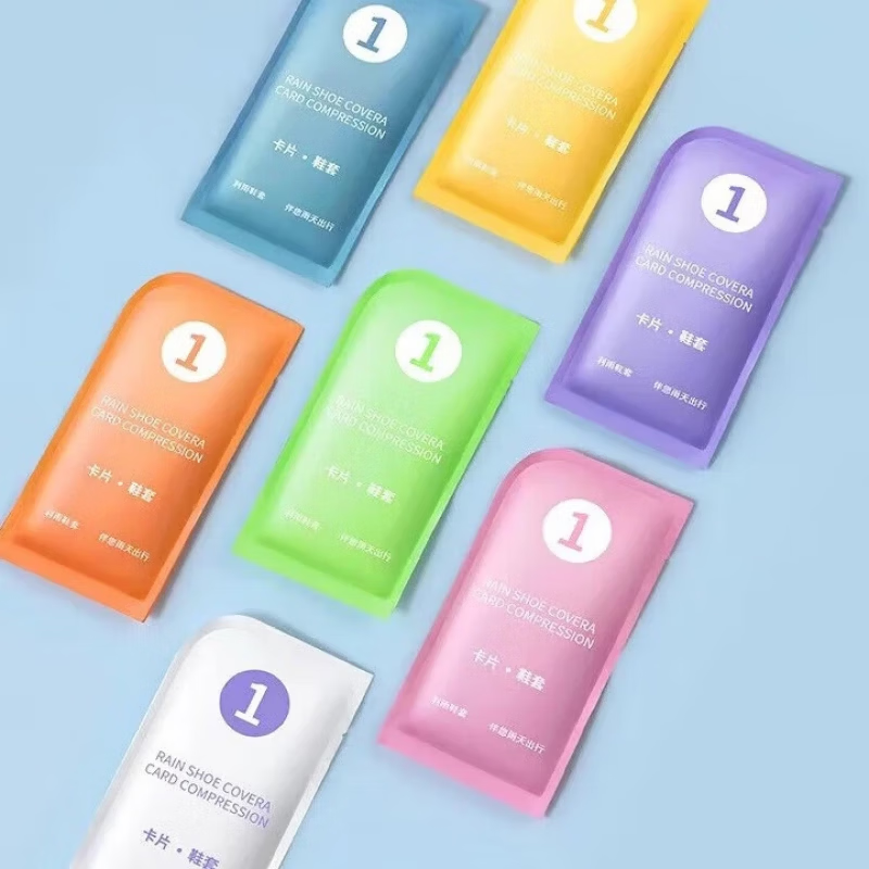 【甄选厂家】一次性雨鞋套外穿防水防湿防滑成人儿童雨衣加厚防雨 一次性雨鞋套-混色包装-S码-1双