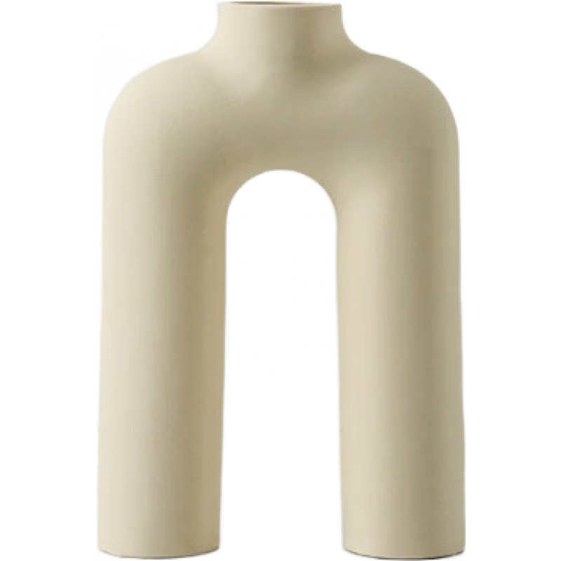 贝汉美（BHM）奶油风格花瓶装饰品客厅插花卧室入口电视柜创意家居陶瓷工艺品 管型字母花器(香草冰色)