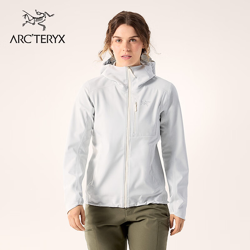 ARC'TERYX始祖鸟 GAMMA MX HOODY 防风 女子 软壳夹克 ARCTIC SILK/极地白 M
