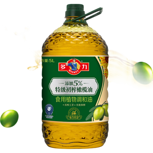 多力雙寶5初榨橄欖油5L橄欖油食用植物調(diào)和油含5橄欖油 5L多力含5橄欖油