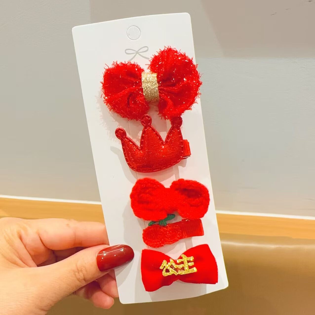 【好物优选】儿童宝宝包布发夹不伤发新年头饰小女孩发饰可爱过年 06#吉祥钱袋