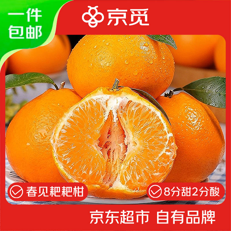 京觅四川春见耙耙柑 净重4.5-5斤 单果140g+新鲜水果源头直发