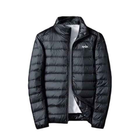 NASA MARVEL轻薄羽绒服男冬季外套立领保暖运动户外面包服休闲上衣 黑色 XL