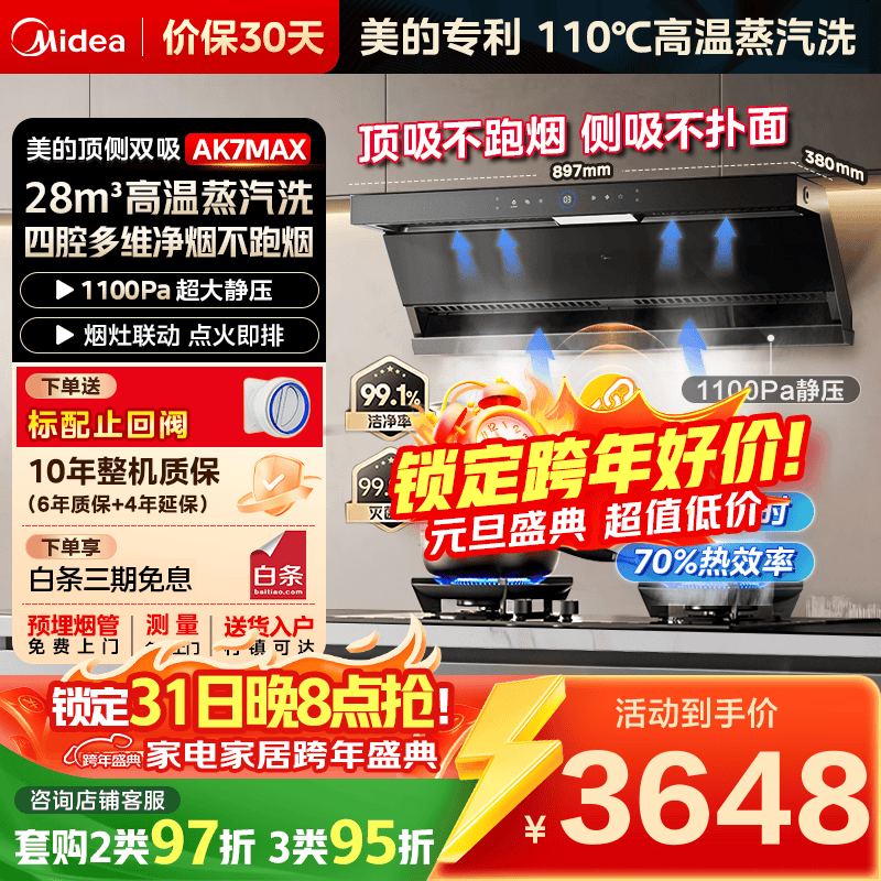 ���ģ�Midea��������ϴAK7MAX/AK5MAX������˫�������̻�����28����1100Pa��ƵѲ����������ϴ������������̻� ����Ȼ����װ��AK7MAX+QD529˫��ʱȼ���� ���������������Ҳ�������20% 3465Ԫ