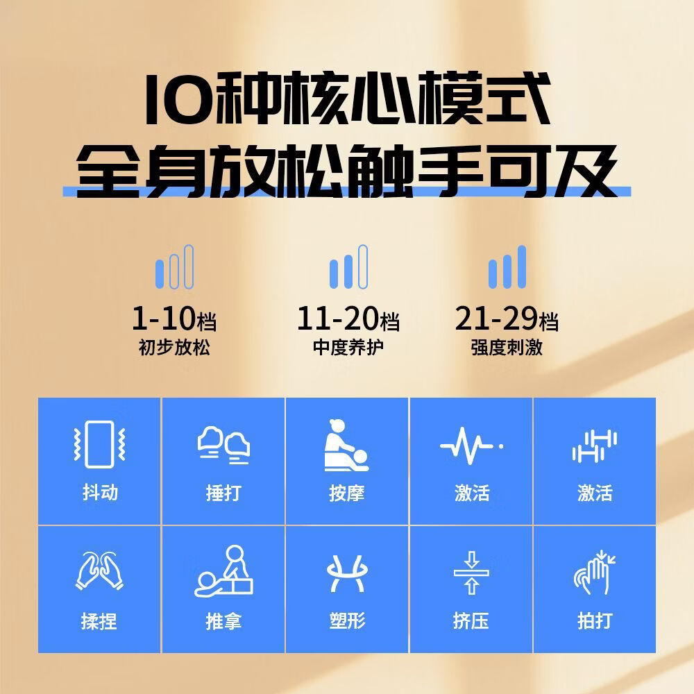 健芳源电刺激3.0肌肉锻炼仪小腿按摩器筋膜贴放松电疗健身器材家用颈椎 主机1+遥控*1+二驱*2+四驱*2