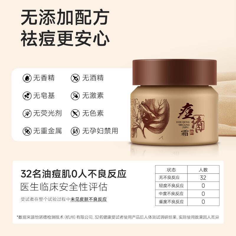 老中医(LAOZHONGYI)祛痘膏痘清霜男女士 淡化痘印痘坑痘疤青少年去青春痘黑头粉刺 痘清霜20g