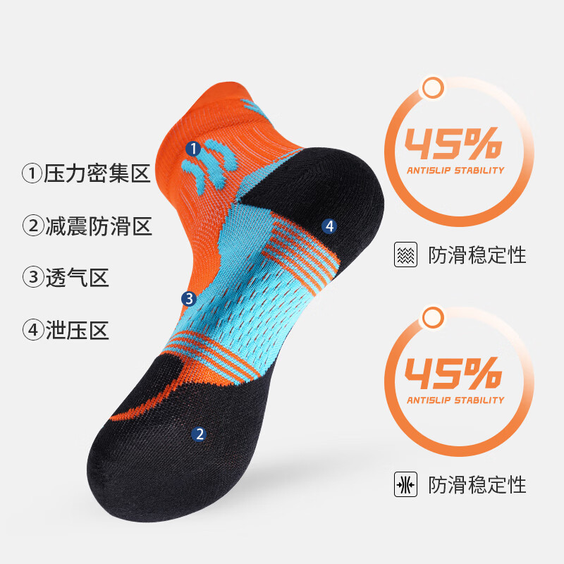 361°篮球袜男运动袜马拉松袜高弹减震防臭跑步袜羽毛球袜高透气高弹力 5双装【专业篮球袜】