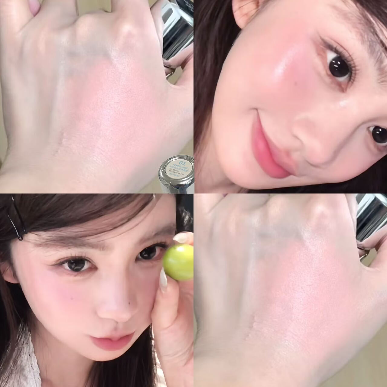 HERORANGE液体腮红带刷子一体自然水光膨胀收缩色单色晒红泥膏棒懒人初学者 01#樱花奶冻