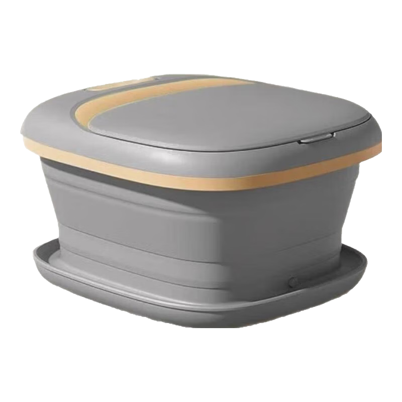 一尔折叠泡脚桶足浴盆加热全自动按摩家用电动恒温洗脚按摩洗脚盆送老婆父亲母亲圣诞节礼物 经典款灰（滚轮按摩+恒温装置+红光暖足+药盒装置