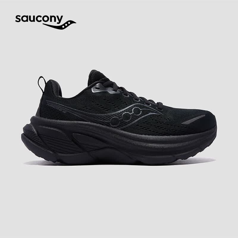 SAUCONY索康尼HURRICANE飓风25稳定舒适男女生减震运动鞋 黑-男 42.5