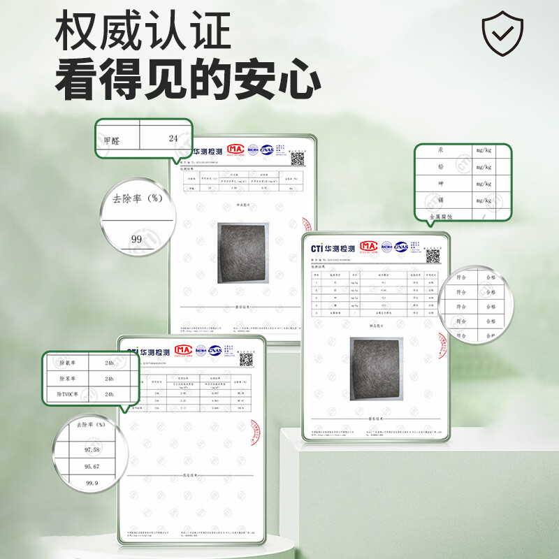 家泊仕(HOMBORSY)除醛净味分解毡 新车去除甲醛改性活性炭纳米活性猛甲醛清除剂Pro 甲醛分解毡-超值10片装送检测盒1盒