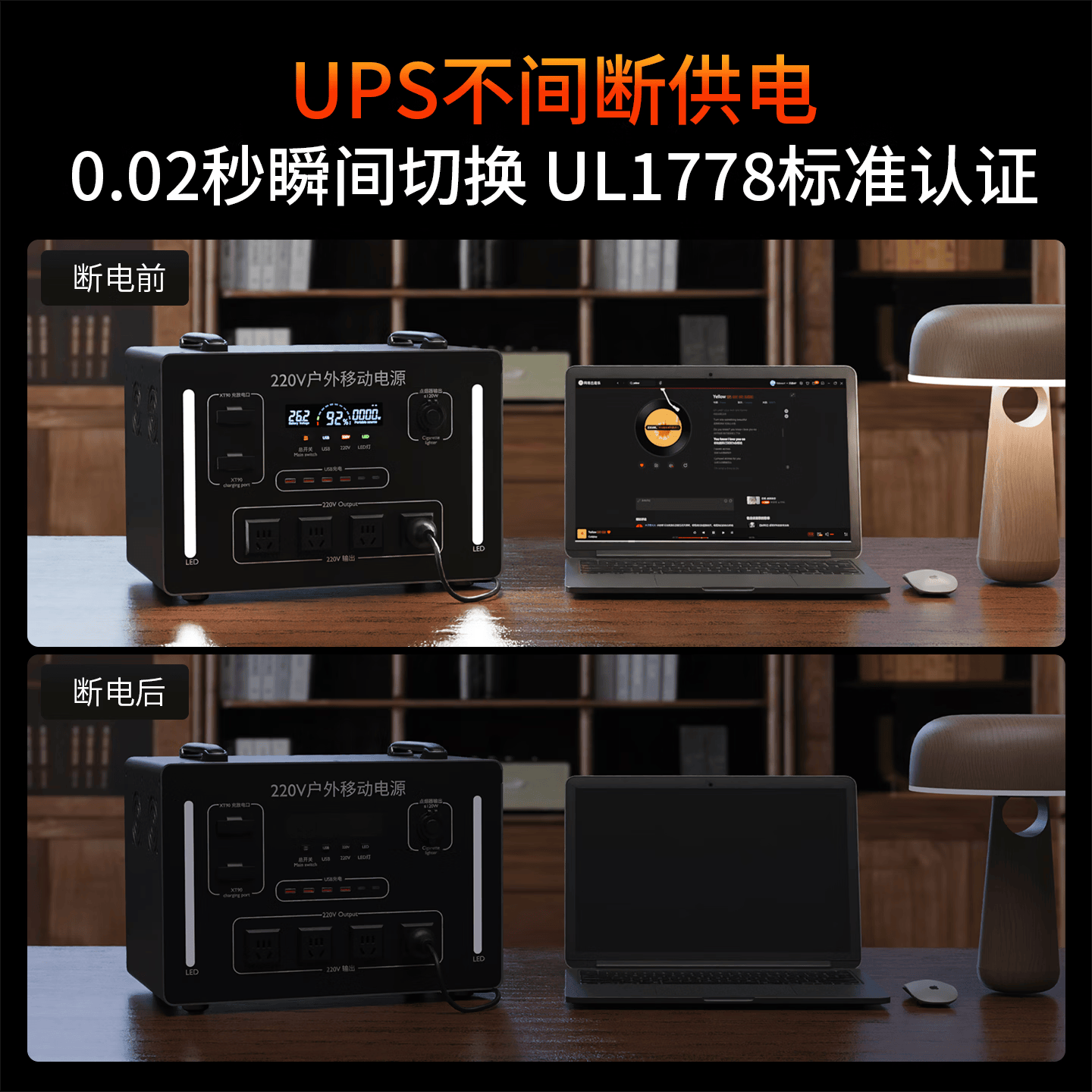 伴星辰220v户外移动电源【宁德时代电芯】车载应急电源小二摆摊停电自驾露营蓄电池 4000W 6200Wh 6.2度电【支持测试足容量】