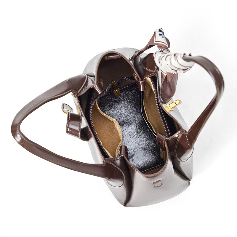 乐其塞文LuckySeven秋冬PU菜篮子手提手拎包斜挎包女生新年礼物通勤 77085 黑色