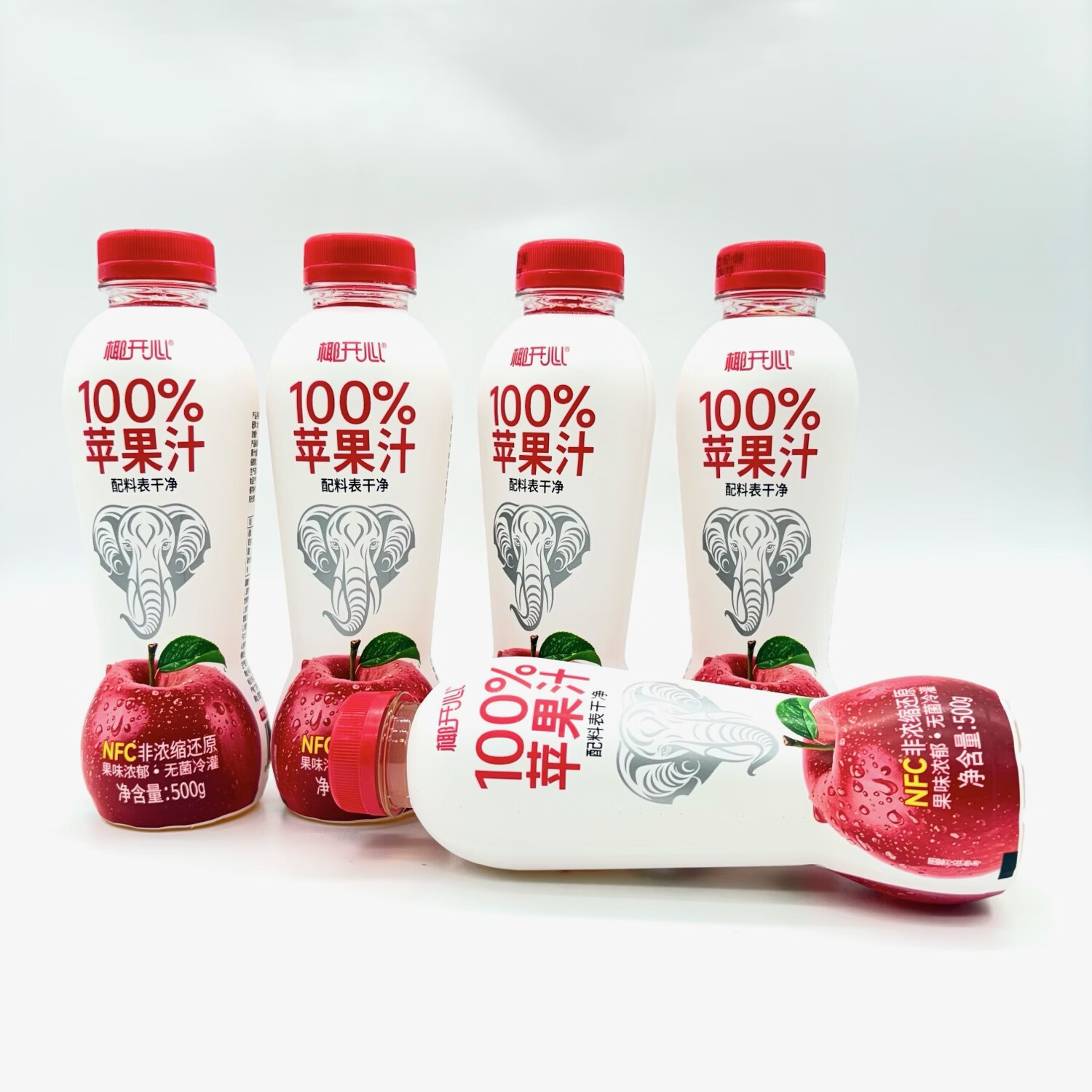 椰开心500ml椰开心100%苹果汁含NFC苹果汁原浆果汁过年瓶装饮料整箱批发 500ml椰开心苹果汁15瓶【整箱】