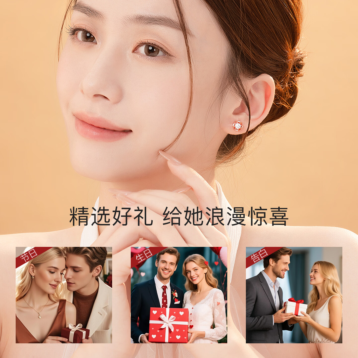 希芙尼 XIFU NIUTR法国品牌一周耳钉女耳坠耳饰轻奢感套装纪念日生日礼物送女友 永恒之心一周耳钉【当/次日达】 2000